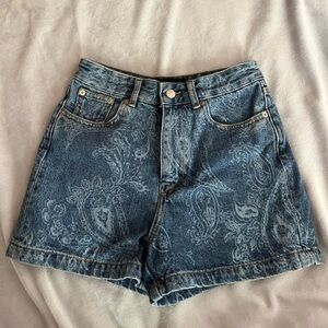 The Kooples French paisley denim shorts high waisted small